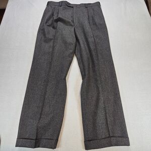 Jos A. Bank Men’s Vintage Gray Wool Dress Pants Cuffed Tailored Trousers 38x31